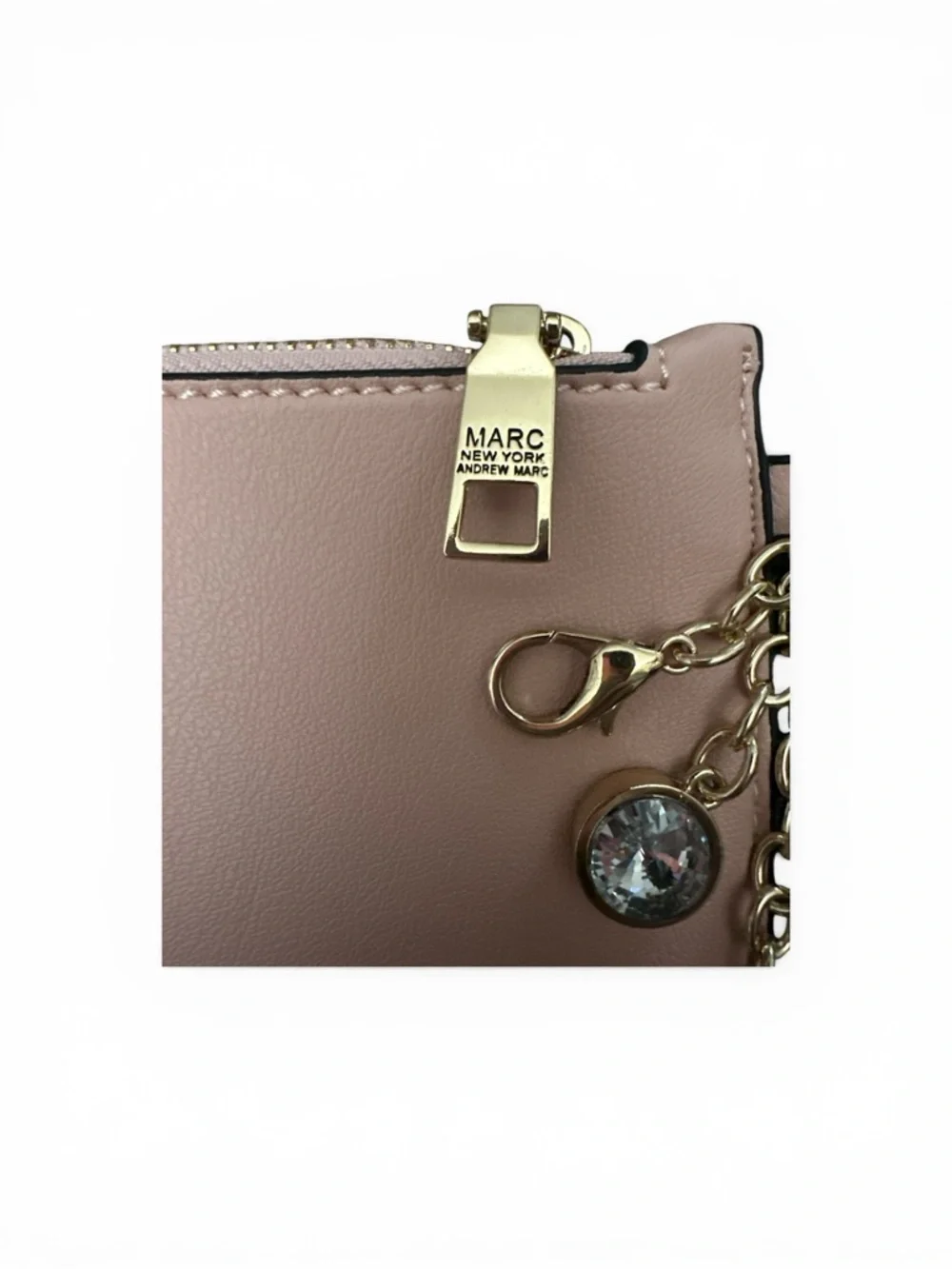 Marc New York Light Pink Vegan Leather Coin/Card Holder with Gold Charms &‎ Clip